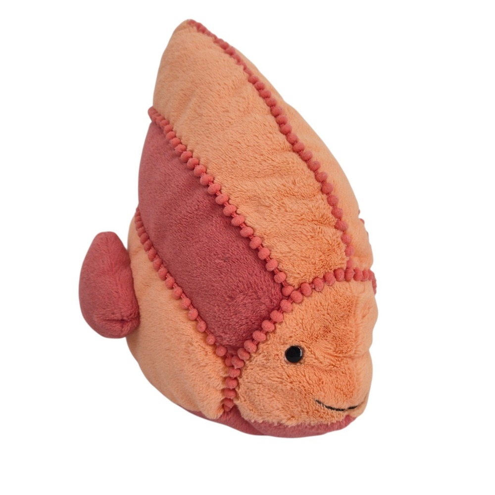 Jellycat Neo Fish Plush Sherbet Orange Coral Pink Retired Stuffed Animal Toy 12"